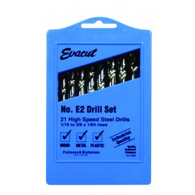 E2 HSS DRILL SET 1/16-3/8x1/64