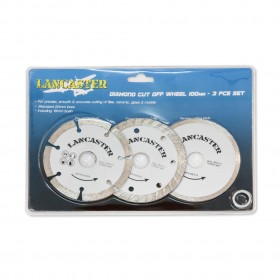 LANCASTER 3 Pce DIAMOND CUT OFF WHEEL SET - 100mm