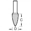 S/CARBIDE BURR 10MM DIA FLAME